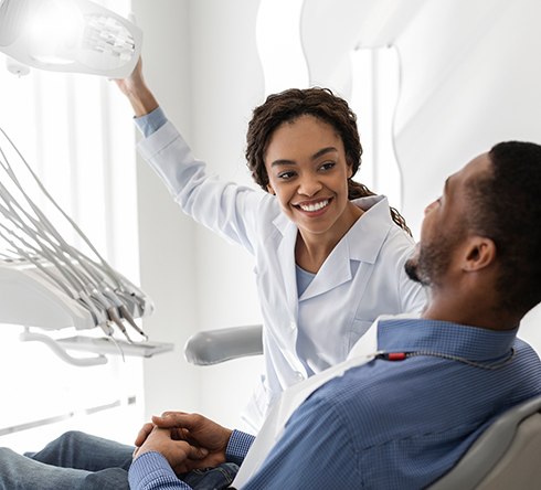 Patient in Fort Valley getting a dental checkup